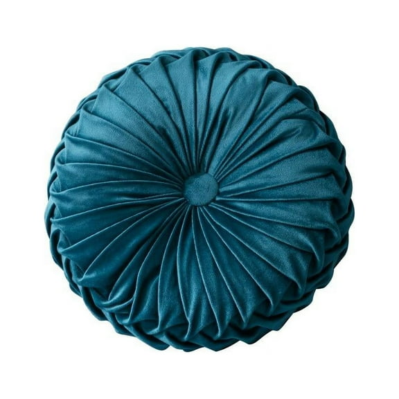 SUPERHOMUSE Velvet Pleated Round Pumpkin Pillow Couch Cushion Floor Pillow Decor for Home