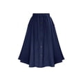 thumbnail image 1 of Women's All-match A-line High Waist Mid-length Casual Denim Skirt With Elastic Waist Knee Length, 1 of 4