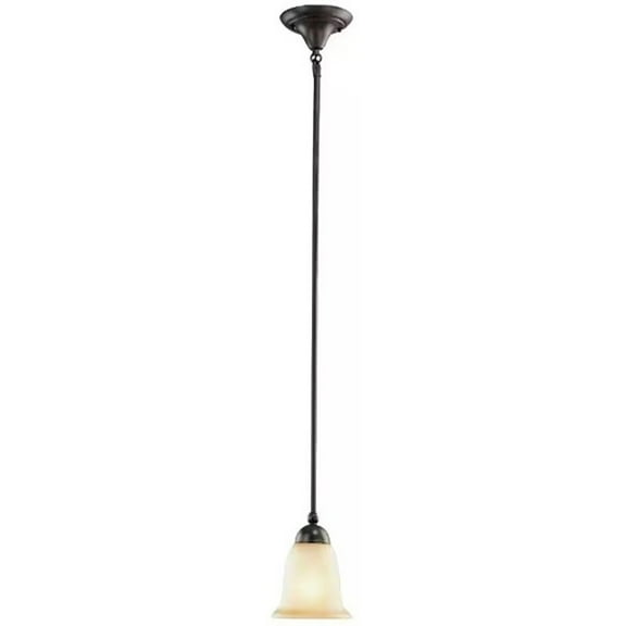 SUPERHUNTER Rustic Iron Mini Pendant Light with Frosted White Glass Shade