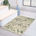 thumbnail image 1 of SUPERIOR Indoor Area Rug or Runner, Jute Backed Rugs for Vintage Floral Floor Decor, Artistic Throw for Office, Living Room, Dining, Kitchen, Bedroom, Entryway, Navan Collection, 2' x 3', Ivory, 1 of 4