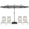 thumbnail image 1 of SUPERJARE 13ft Patio Umbrella with Base Included, Double Sided Outdoor Umbrellas with Fade Resistant Canopy, Large Market Table Umbrella for Deck, Yard, Pool, Gray, 1 of 10