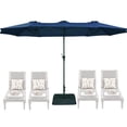 thumbnail image 1 of SUPERJARE 13ft Patio Umbrella with Base Included, Double Sided Outdoor Umbrellas with Fade Resistant Canopy, Large Market Table Umbrella for Deck, Yard, Pool, Navy Blue, 1 of 12