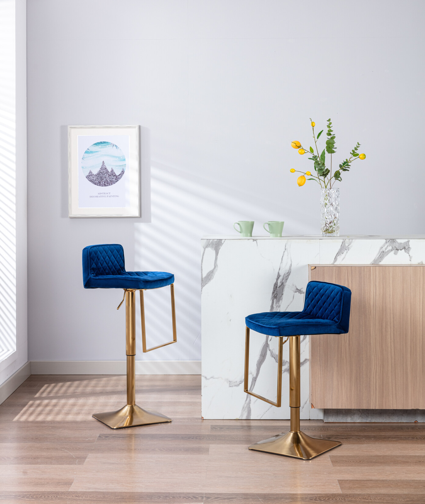 SUPERJARE Bar Stools Swivel Barstool Chairs with Back, Modern Pub