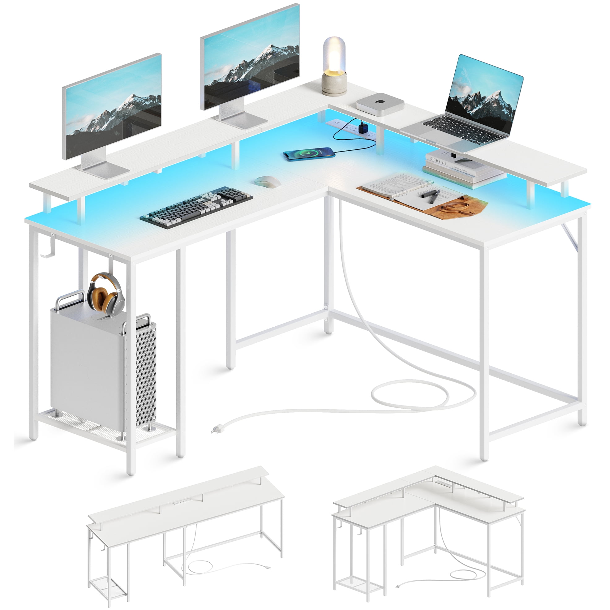 White l shaped desk walmart deals