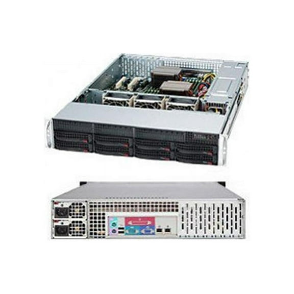 Supermicro SuperChassis 825TQC-R1K03LPB - Rack-mountable - Black - 2U - 10 x Bay - 3 x 3.15" x Fan(s) Installed - 1000 W - Power Supply Installed - EATX, ATX Motherboard Supported - 8 x External