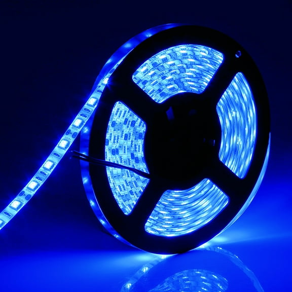 SUPERNIGHT 16.4FT 5M SMD 5050 Waterproof 300LEDs Blue LED Flash Strip Light ,LED Flexible Ribbon Lighting Strip (Blue Color)