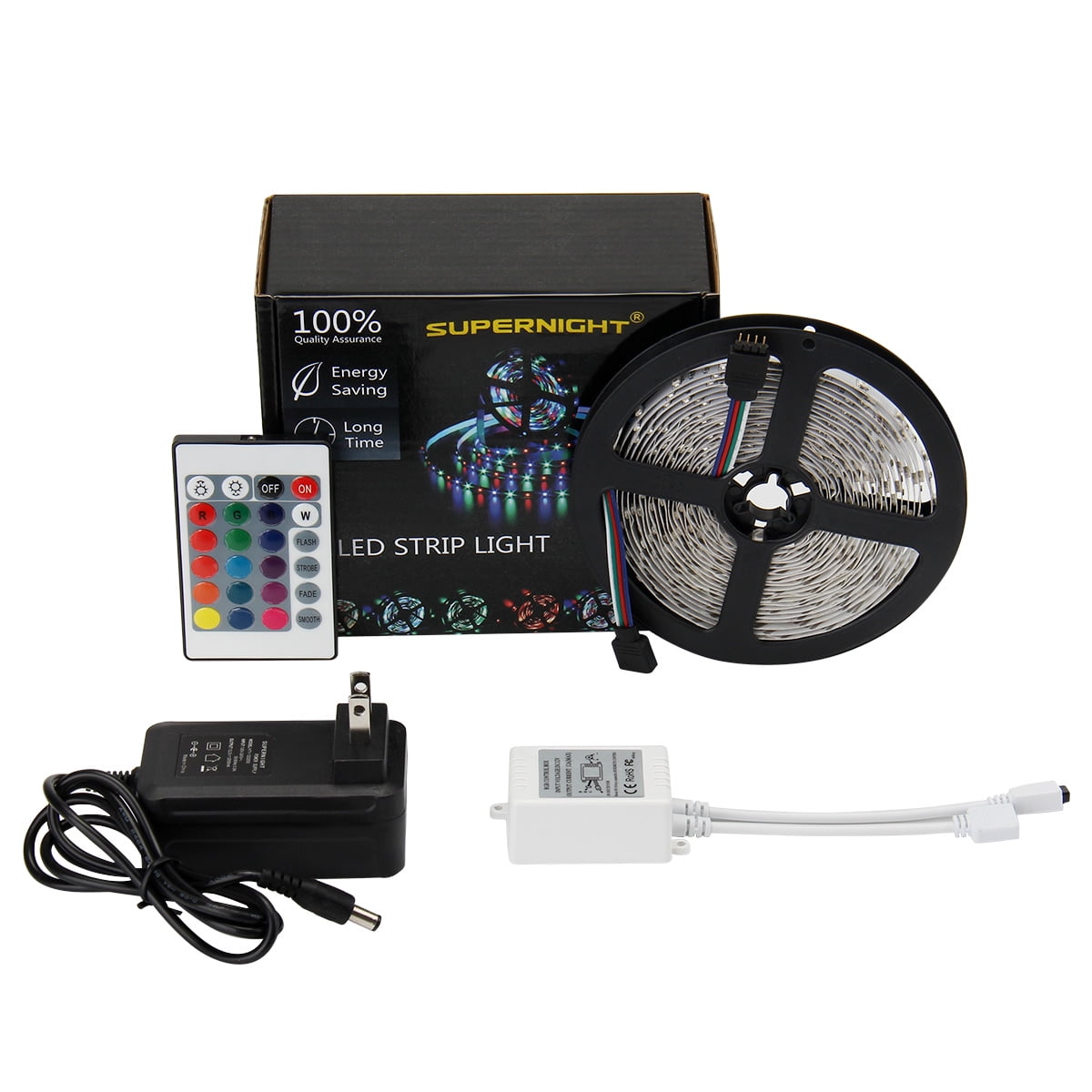 SUPERNIGHT 5M/16.4 Ft SMD 3528 RGB 300 LED Color Changing Kit with ...