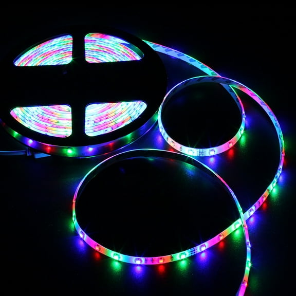 SUPERNIGHT 5M 300LEDs RGB 16.4ft SMD 3528 Flexible 4-Pins LED Strip Light IP65-Waterproof with 44Keys IR Remote