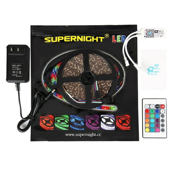 SUPERNIGHT 5M 300LEDs SMD 3528 LED Strip Light IP65 Waterproof with Wifi Controller/12V Power Supply