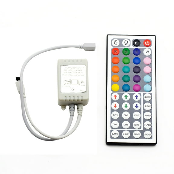 SUPERNIGHT DC 24V RGB LED Light Strip 44 Key IR Remote Controller for Flexible RGB LED Strip Light Lamp, White