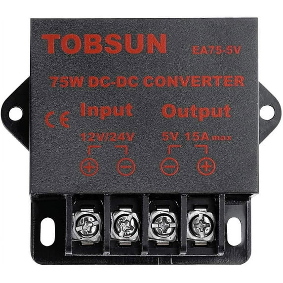 SUPERNIGHT DC Voltage Regulator Step-Down Converter DC 12V 24V to DC 5V 15A 75W Step-Down Power Converter Mini Module Transformer
