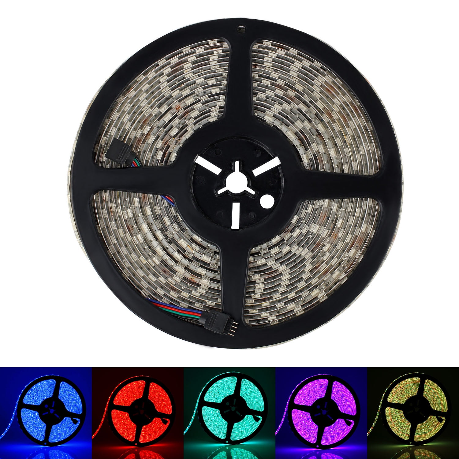 SUPERNIGHT Flexible 32.8ft 10M 600LEDs SMD 5050 LED Strip Light IP65 Waterproof - Color: RGB