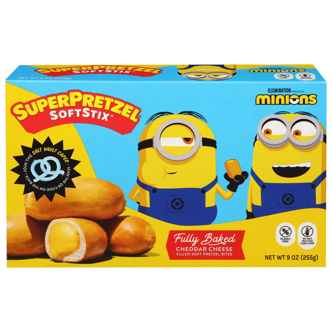 SUPERPRETZEL SoftStix Cheddar Cheese Filled Pretzel Bites, 9 oz (Frozen)