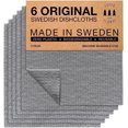 thumbnail image 1 of SUPERSCANDI Swedish Dishcloths for Kitchen 6 Pack of Grey Reusable Compostable, 1 of 10