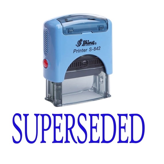 SUPERSEDED Self Inking Rubber Stamp Custom Shiny Office Stationary Stamp
