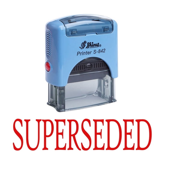 SUPERSEDED Self Inking Rubber Stamp Custom Shiny Office Stationary Stamp