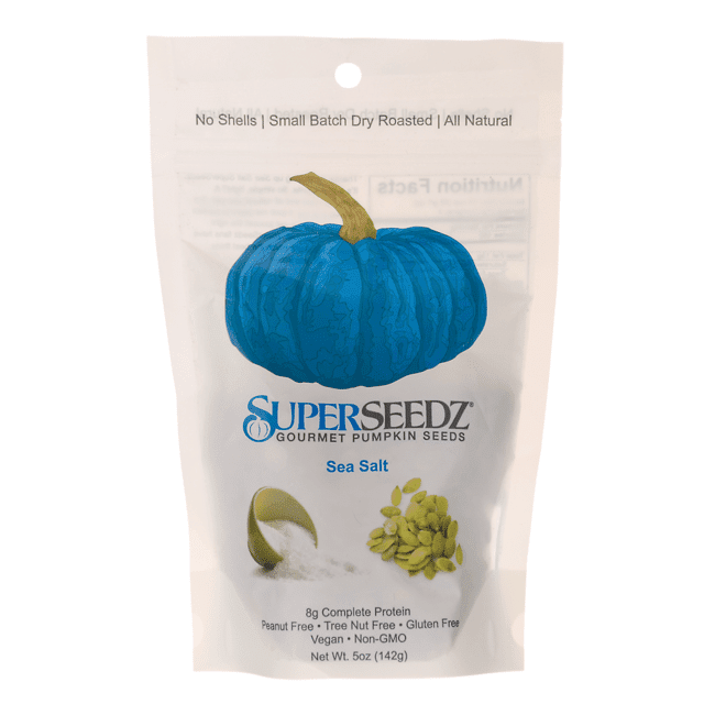 SUPERSEEDZ NO SHELL PUMPKIN SEEDS, SEA SALT, 5 OZ.