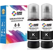 SUPERSUBINK Black Sublimation Ink for Epson 2800 ET2803 ET2850 ET2720 ET2760 ET4800 ET15000 Heat Press Transfer Ink