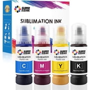SUPERSUBINK Sublimation Ink for Epson 2800 ET2803 ET2850 ET2720 ET2760 ET4800 ET15000 Heat Press Transfer Ink Auto-Fill Anti-UV ICC-Free,