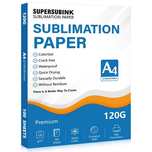 Sublimation Paper A4, 100 Sheets, 120gsm, Compatible with EPSON, SAWGRASS, RICOH, Brother Sublimation Printers 210x297mm