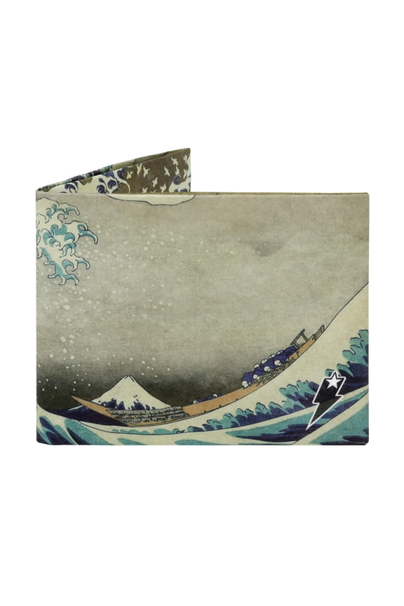 The Great Wave off Kanagawa Tyvek Paper Slim Bifold Wallet for Men Women | Vegan Men's Mighty Credit Card Holder Wallets | Mens Womens EDC Y101