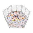 thumbnail image 1 of Toddleroo by North States 6-Panel Superyard Nook with SecureMat, Animal ABC, Light Gray, 1 of 12