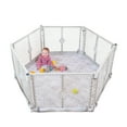 thumbnail image 1 of Toddleroo by North States 6-Panel Superyard Nook with SecureMat, Hexagon Clouds, White, 1 of 12