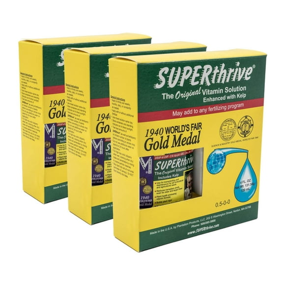 SUPERthrive 0.5-0-0 Original Plant Vitamin Solution with Kelp, 4 Oz. - 3 Pack