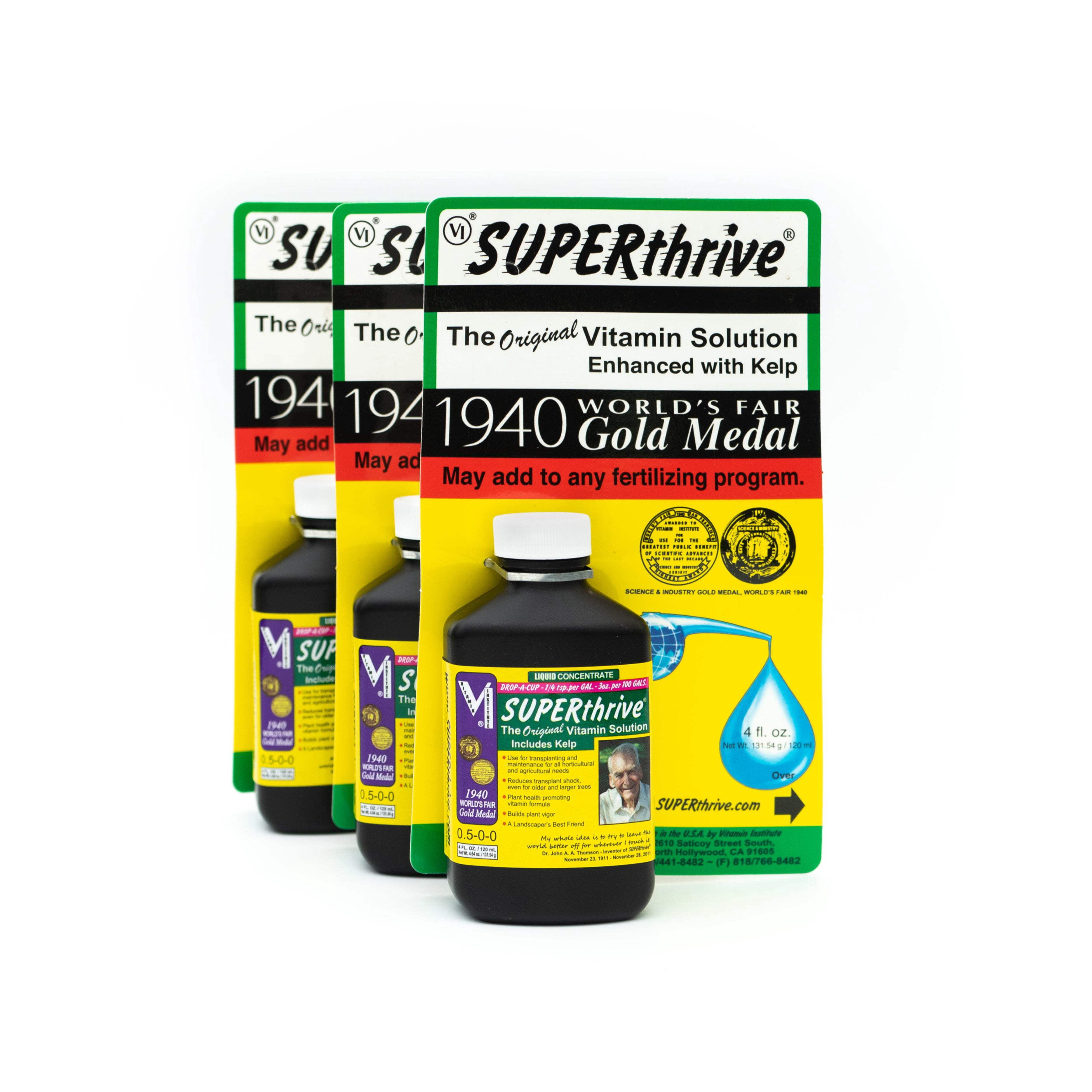 SUPERthrive 0.5-0-0 Original Plant Vitamin Solution with Kelp, 4 Oz. - 3 Pack