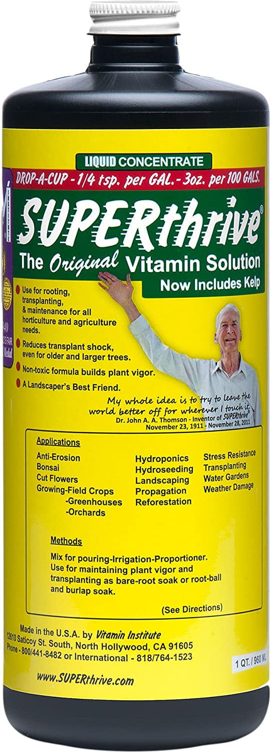 SUPERthrive VI30162 Plant Vitamin Solution, 1 Quart, Yellow