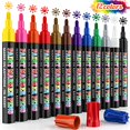 SUPKIZ Paint Markers Pens, 12 Colors OilBased Waterproof Fancy Paint