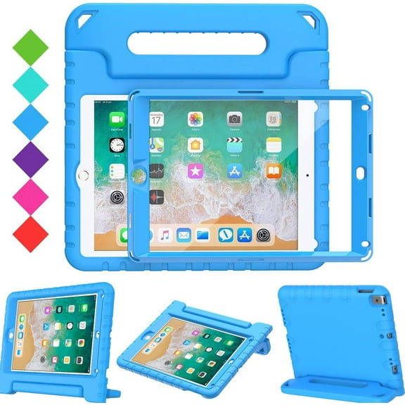 SUPNICE Kids Case with Screen Protector for iPad 9.7 Inch 2018/2017, Shockproof Convertible Handle Stand Kids Case for iPad 9.7 2017/2018 (iPad 5th and 6th Generation),iPad Air 2,Blue