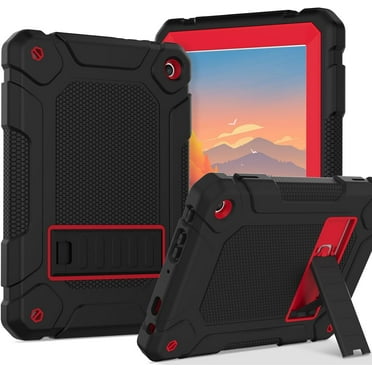 SUPNICE Case For Amazon Fire HD 8 tablet 2024(12th Generation), All-New Fire HD 8 Plus Tablet Case, Slim Shockproof Rugged High Impact Protective Case with Kickstand,Black and Red