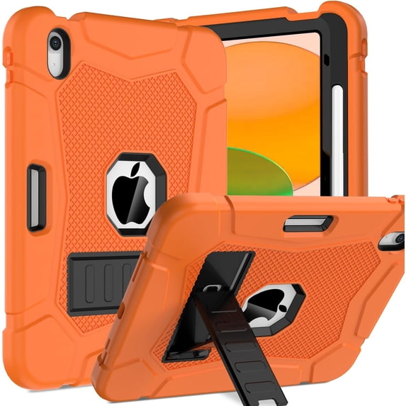 SUPNICE Case for New iPad (A16) 11th Generation 11 Inch 2025, iPad 10th Generation 10.9" 2022, Heavy Duty Shockproof Rugged Protective Case with Kickstand & Pencil Holder,Orange