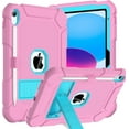 thumbnail image 1 of SUPNICE Case for iPad 10th Generation 2022 10.9 Inch,iPad 10th Generation Case with Pencil Holder & Kickstand,Shockproof Anti-Slip Protective Case for iPad 10th Generation 10.9",Pink and Turquoise, 1 of 7