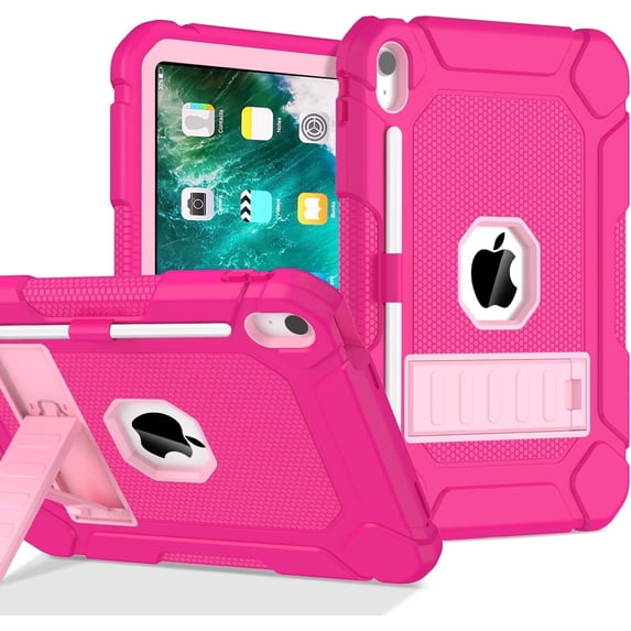 SUPNICE Case for iPad 6th/5th Generation (9.7-inch, 2018/2017),iPad Air 2nd Generation Case (2014) with Kickstand, Hybrid Shockproof Protective iPad 9.7 Case for Kids,Rose