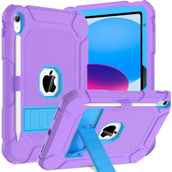 SUPNICE Case for iPad (A16) 11th/10th Generation (11/10.9 inch) 2025/2022, Heavy Duty Shockproof Rugged Protective iPad 11th/10th Generation Case with Kickstand & Pencil Holder, Purple 2