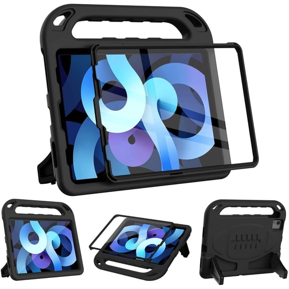 SUPNICE Kids Case for iPad Air 11-inch M4 2026/ M3 2025/ M2 2024,Built-in Screen Protector case For iPad Air 5th/4th Gen 10.9‘’, iPad Pro 11 inch 4th /3rd /2nd /1st(2018-2022), Black