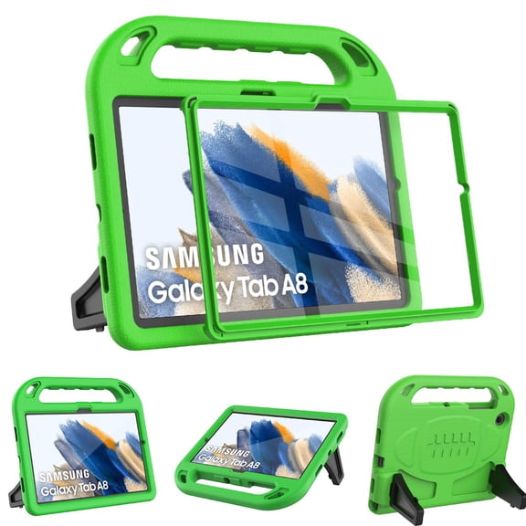 SUPNICE Kids Case with Built-in Screen Protector for Samsung Galaxy Tab A8 10.5" 2022 (Model SM-X200/X205/X207), Shockproof Handle Stand Protective Case for Samsung Tab A8 10.5 Inch 2022, Green