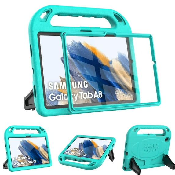 SUPNICE Kids Case with Built-in Screen Protector for Samsung Galaxy Tab A8 10.5" 2022 (Model SM-X200/X205/X207), Shockproof Handle Stand Protective Case for Samsung Tab A8 10.5 Inch 2022, Turquoise