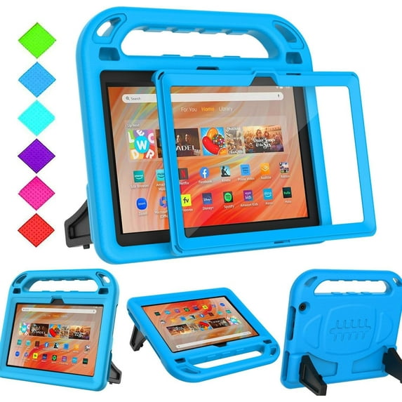 SUPNICE Kids Case for Fire HD 10 & Fire HD 10 Plus Tablet (13th/11th Generation, 2023/2021 Release), with Screen Protector, Shockproof Handle Stand Kids Case for Amazon Fire HD 10 Tablet,Blue