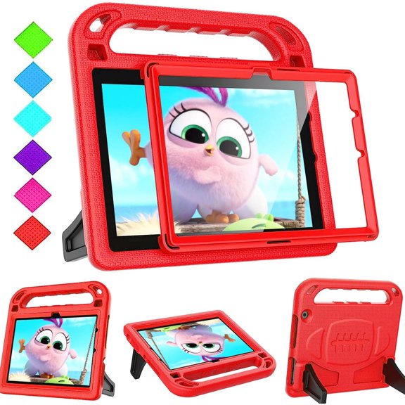 SUPNICE Kids Case for Fire HD 10 & Fire HD 10 Plus Tablet (13th/11th Generation, 2023/2021 Release), with Screen Protector, Shockproof Handle Stand Kids Case for Amazon Fire HD 10 Tablet,Red