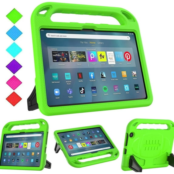 SUPNICE Kids Case for Fire Max 11 Tablet (13th Generation, 2023 Release), Fire Max 11 Tablet Case, Shockproof Lightweight Hanle Stand Case for All-New Amazon Kindle Fire Max 11 Tablet - Green