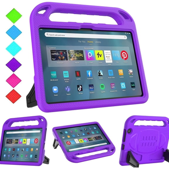 SUPNICE Kids Case for Fire Max 11 Tablet (13th Generation, 2023 Release), Fire Max 11 Tablet Case, Shockproof Lightweight Hanle Stand Case for All-New Amazon Kindle Fire Max 11 Tablet - Purple
