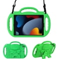 thumbnail image 1 of SUPNICE Kids Case for New iPad 10.2 Inch 2021/2020/2019 (9th/8th/7th Generation), Light Weight Shock Proof Handle Stand Shoulder Strap Kids Case for 2021/2020/2019 iPad 10.2, Green, 1 of 9
