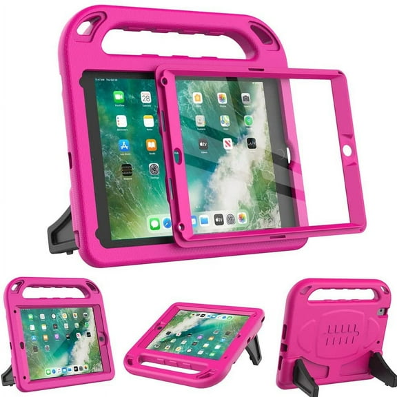 SUPNICE Kids Case for New iPad 9.7 2018/2017 with Built-in Screen Protector, Light Weight Shock Proof Handle Stand Kids Case for iPad 9.7 2017/2018 iPad Air/iPad Air 2/iPad Pro 9.7 - Pink