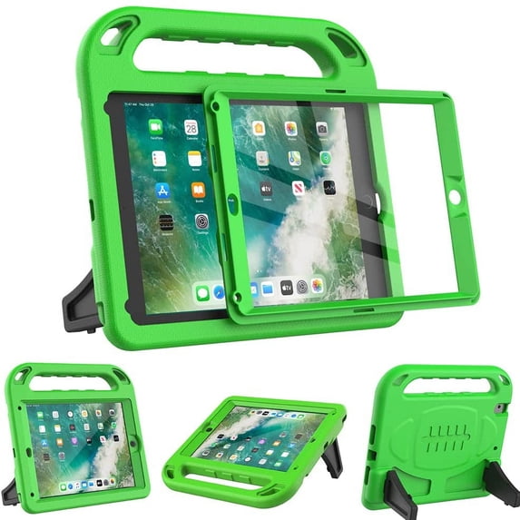 SUPNICE Kids Case for New iPad 9.7 2018/2017 with Built-in Screen Protector, Light Weight Shock Proof Handle Stand Kids Case for iPad 9.7 2017/2018 iPad Air/iPad Air 2/iPad Pro 9.7 - Green