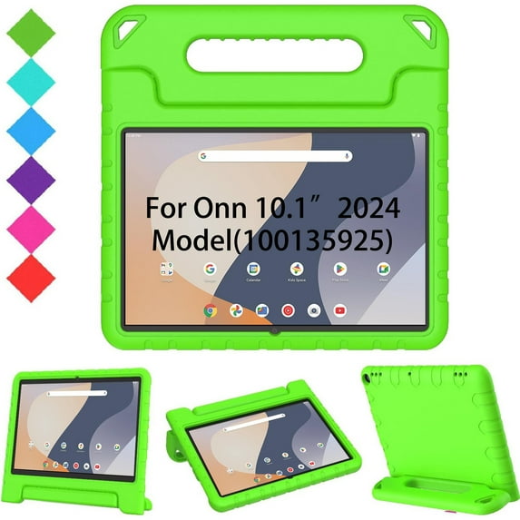 SUPNICE Kids Case for Onn 10.1” Model 100135925 Tablet (4th Generation, 2024), Light Weight Shock Proof Handle Stand Case for Walmart Onn 10.1 inch Tablet (Just Fit 2024, 4 Gen), Green