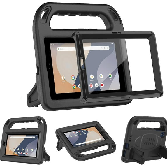 SUPNICE Kids Case for Onn 7 inch 2024 Gen 4 (Model 100135924) , Built-in Screen Protector Lightweight Handle Friendly Kickstand Cover for Walmart Onn 7 Tablet 2024 Release,Black
