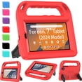 thumbnail image 1 of SUPNICE Kids Case for Onn 7 inch 2024 Gen 4 (Model 100135924) , Built-in Screen Protector Lightweight Handle Friendly Kickstand Cover for Walmart Onn 7 Tablet 2024 Release, Red, 1 of 8